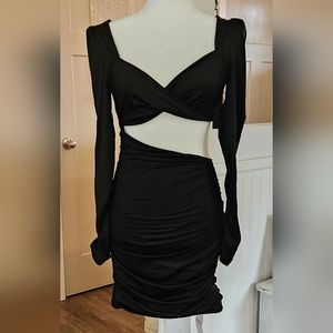 NWT'S- MARTHEA - Black Bodycon Sheath- Cut-out Sides - Size Medium
